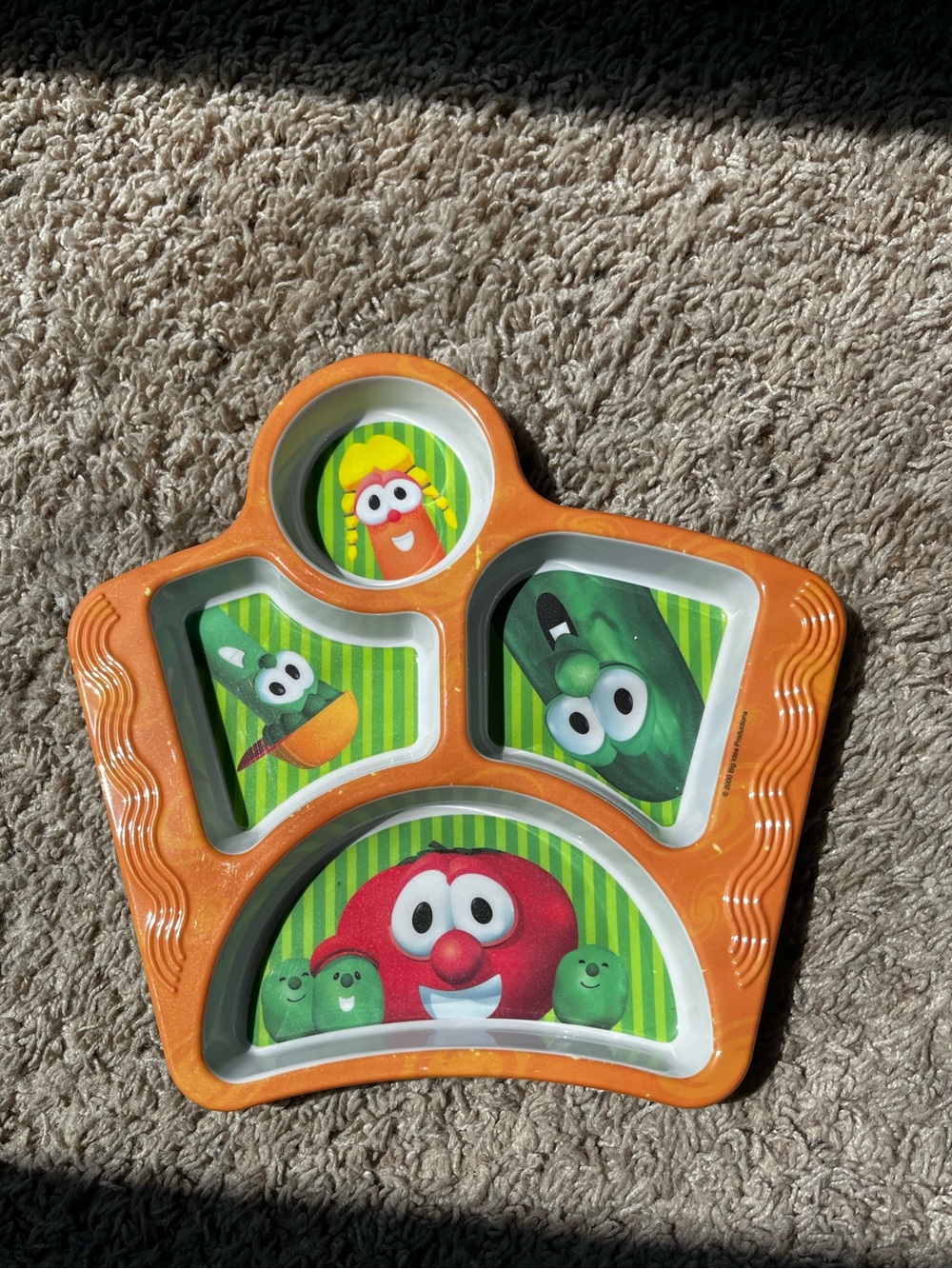 Veggie Tales Kids Melamine Plate with Dividers